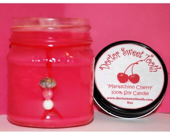 Maraschino Cherry Soy Mason Jar Candle 8oz