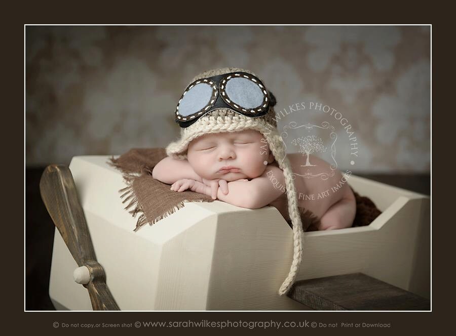 Newborn Aviator Hat. Baby Aviator Hat With Goggles. Babies