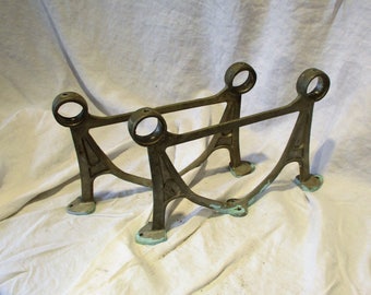 Casket or Bar Rail Brackets, Pair, Repurpose as Towel or Curtain Rod Brackets