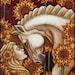 ART PRINT on Silk Roman Goddess Epona Protector of HORSES - embellish or applique and add to Crazy Quilts Home Decor Collage Fiber Arts