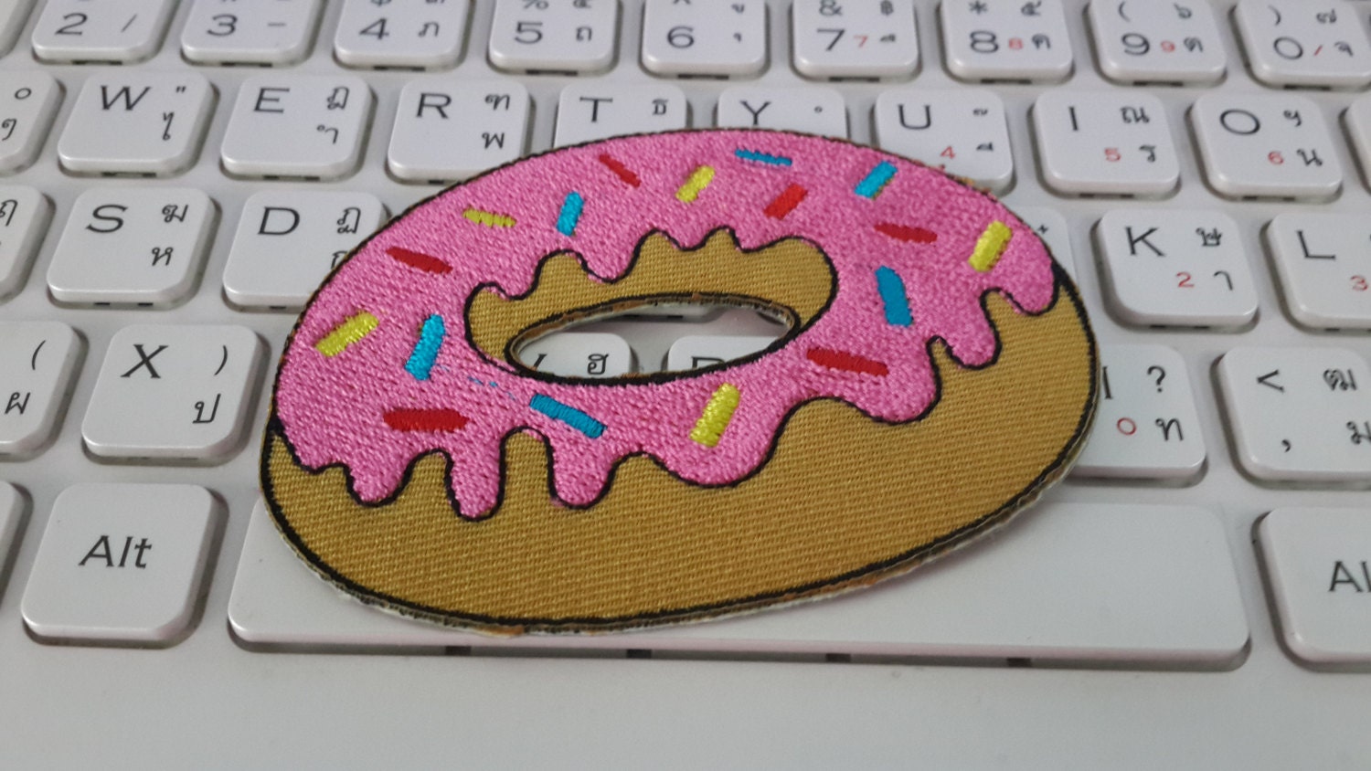 Doughnut Iron on patch Donut Applique Embroidered Iron on