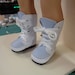 Blue and White vintage Doll Boots- 18 Inch doll Boots-Shown on my american girl doll