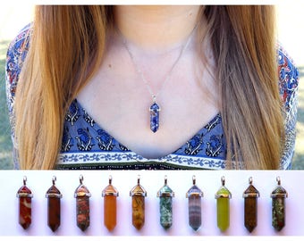 CRYSTAL POINT NECKLACE: Crystal Pendant Necklace, Raw Crystal Necklace, Healing Crystal Necklace, Bohemian Crystal Necklace Crystal Necklace