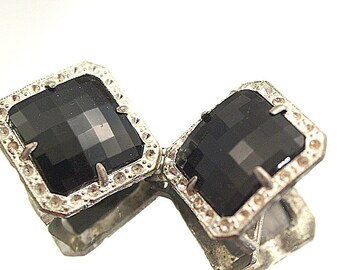 Vintage Buckle Black Rhinestones Sash Buckle Sewing Supply