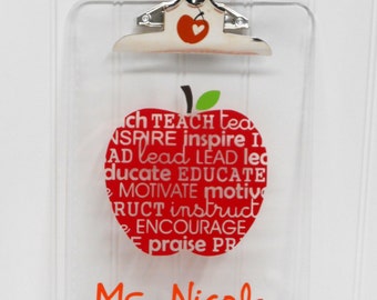 Personalized Teacher Gift- Clipboard-Teacher Gift-Teacher Appreciation Gift - End of School Year -Personalized-Graduation-
