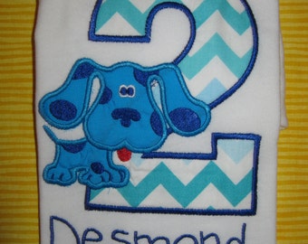 Blues Clues Themed Personalized second Birthday Shirt