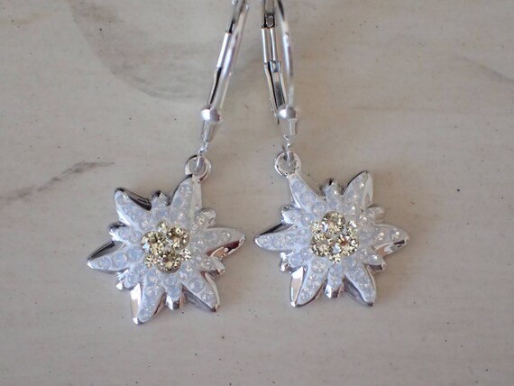 Swarovski Jonquil Edelweiss Earrings, Sterling Silver