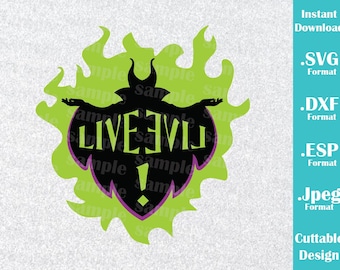 INSTANT DOWNLOAD SVG Disney Inspired Disney Descendant Live Evil Logo for Cutting Machines Svg, Esp, Dxf and Jpeg Format Cricut Silhouette