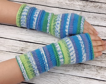 Fingerless Gloves, Hand Knit Arm Warmers