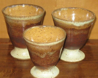 Three Cups on foot - TAMMY - Visit shop for more Handmade Pottery by The Wheel and I