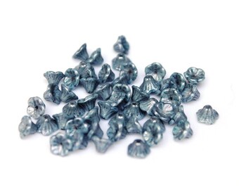 50 St. funnel blossom 5 x 8 mm opaque gray