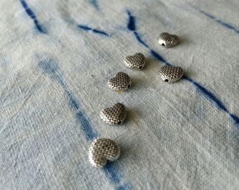 heart charm, creation jewelry, heart braided appearance 5 units