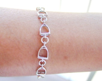 Small Stirrup Bracelet Horse Jewelry Sterling Silver,Equestrian Bracelet,Equestrian Jewelry