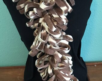 Loopy Giraffe Print Fleece Boa Scarf