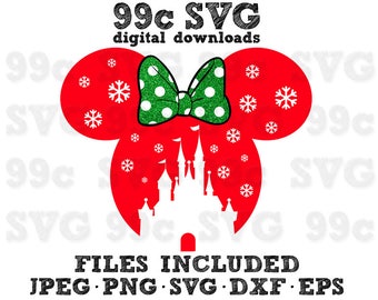 Download Disney Magic Castle in Minnie Head SVG DXF Png Vector Cut File