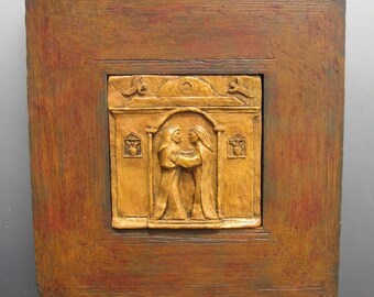 The Visitation: Handmade Framed Tableau, for a New Mother