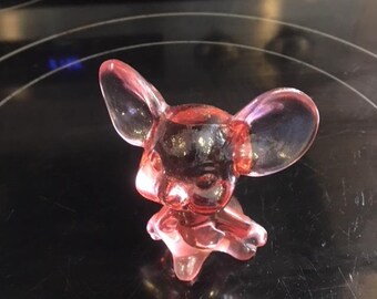 Vintage Fenton Pink Glass Mouse