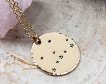 Virgo constellation zodiac necklace. Gift for her. Gold zodiac constellation necklace. Virgo zodiac necklace. Virgo birthday gift. RTS