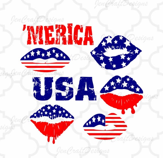 Download Patriotic Lips Svg American Flag Lips 4th of July US Flag