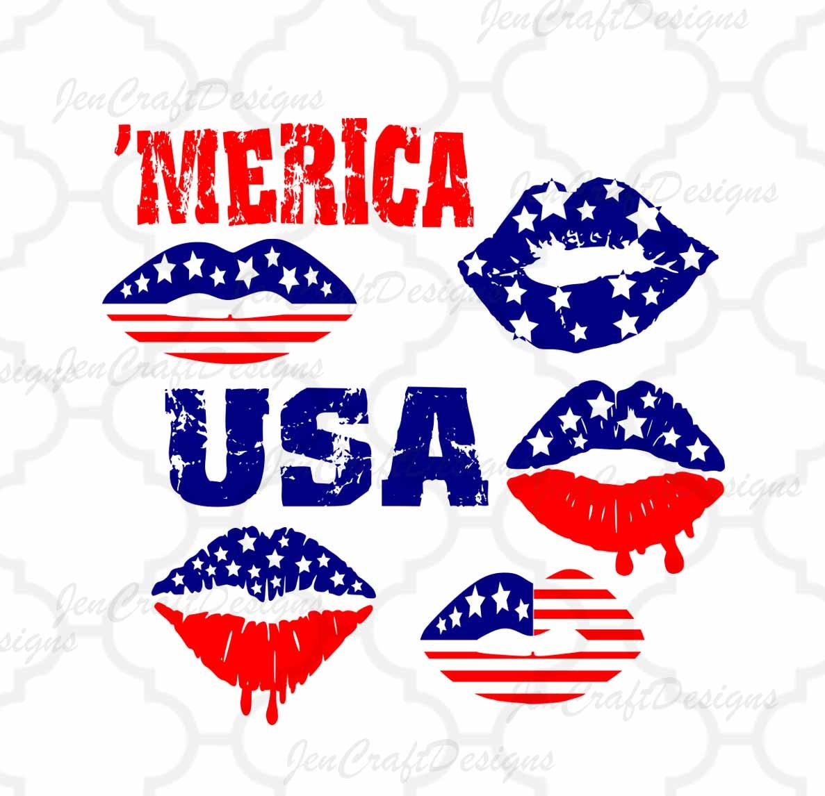 Download Patriotic Lips Svg, American Flag Lips, 4th of July US ...