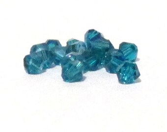 4mm Blue Zircon Chinese Crystal Bicone Beads (50) 4mm bicone beads 4mm bicone crystals