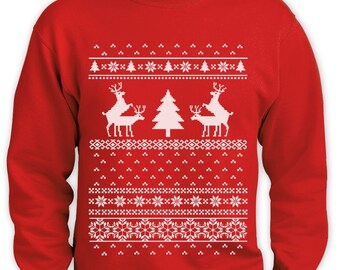 Ugly Christmas Sweater Funny Men Sweatshirt Deer