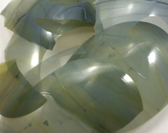 Ethereal Blues Lampwork Mottle Glass Shards 104coe - .5oz