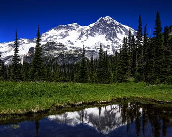 Canvas Art, Mountain, Mt. Rainier, Pacific Northwest, Hiking, Canvas, 12x16, 16x20, 18x24, 20x30, 24x32, 30x40, 40x60