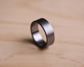 Brushed Tantalum Ring - Dark Blue Grey Tantalum