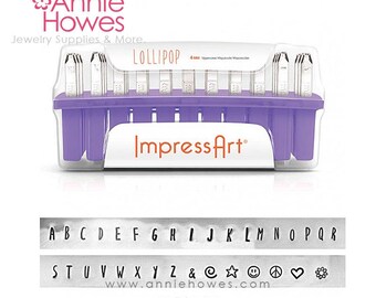 Metal Stamp Set. Impressart Alphabet Stamp Set - 3mm metal stamps - LOLLIPOP Uppercase Set