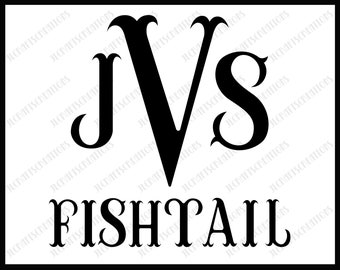 Sale! Fishtail Alphabet Font SVG Collection - Fishtail Monogram DXF - Mermaid Monogram Clipart - File for Silhouette Cameo or Cricut