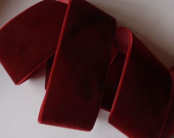 3 yards 1.5 inches Velvet Ribbon in Dark Red RY15-240