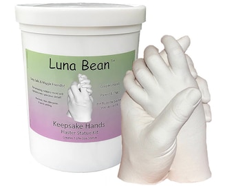 DIY Luna Bean Keepsake Hands 3D Plaster Statue Hand Casting Kit - Create a stone replica of couple, parent & baby, wedding, anniversary