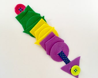 Button Snake- Busy Bag Toy, Learning Toys, Quiet Toy for Toddlers