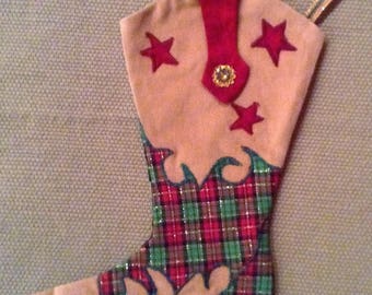 Child's Western Cowboy Boot Christmas Stocking