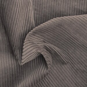 Taupe 100% Cotton Corduroy 6 Wale Fabric by the Yard Pre Washed Made in the USA