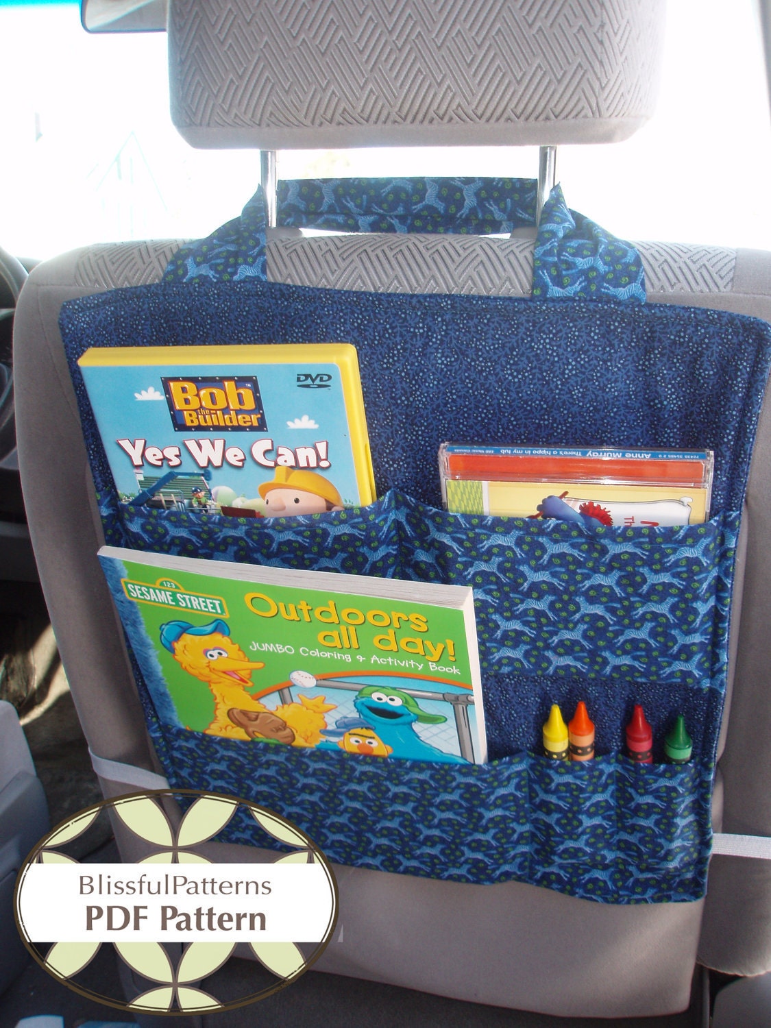 Car Seat Organizer PDF Sewing Pattern INSTANT DOWNLOAD by