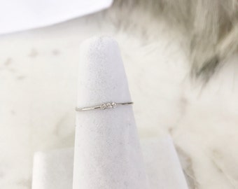3 Petite Crystal Ring, Minimalist ring, Dainty ring, stackable ring, thin gold ring, stacking ring, dainty ring.