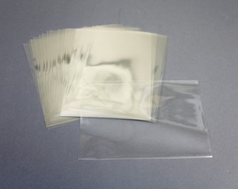 A-6 size card plastic sleeve cover with no flap for A-6 card and envelope, clear plastic sleeve keeps cards clean