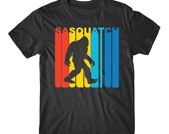 Retro 1970's Style Sasquatch Silhouette Bigfoot T-Shirt