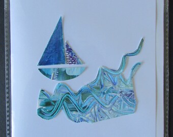 Collage boat on the sea (original)