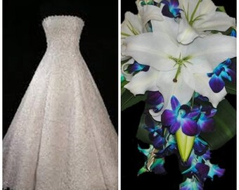 Silk-Real Touch Bridal bouquet and matching bout