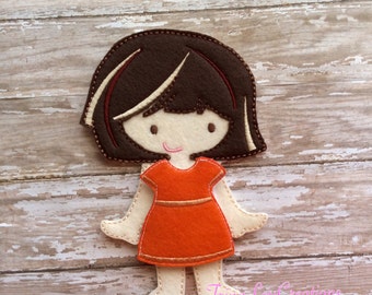 Non Paper Doll, Un Paper Doll, Travel Toy, Pretend Play, Dress Up Doll, Felt Flat Doll, Felt Board , Quiet Play, Educational Toy, Felt Doll