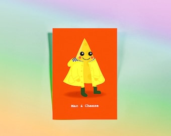 Mac & Cheese - A6 Postcard - A5 Greeting Card - Art, Illustration - Funny, punny print