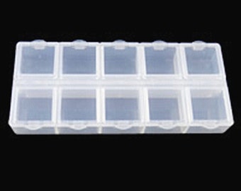 2pcs Plastic Bead Container 10 Compartments-Q336