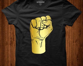 Power Fist Tee Unity Shirt Black Power Fist Black