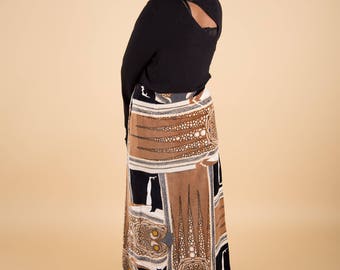 70s surrealist long skirt