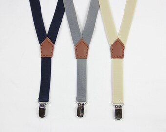 Navy blue/beige/gray/black Boys Suspenders,3 clips Kids Suspenders,Baby Suspenders,Toddler Suspenders,mens suspenders, wedding suspenders