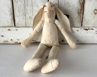 Tea-stained Vintage Plush Bunny Rabbit