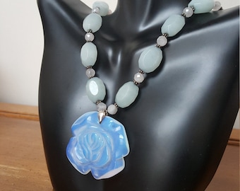 Moonstone quartz necklace